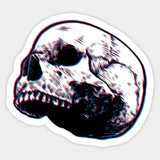 Glitch skull Sticker